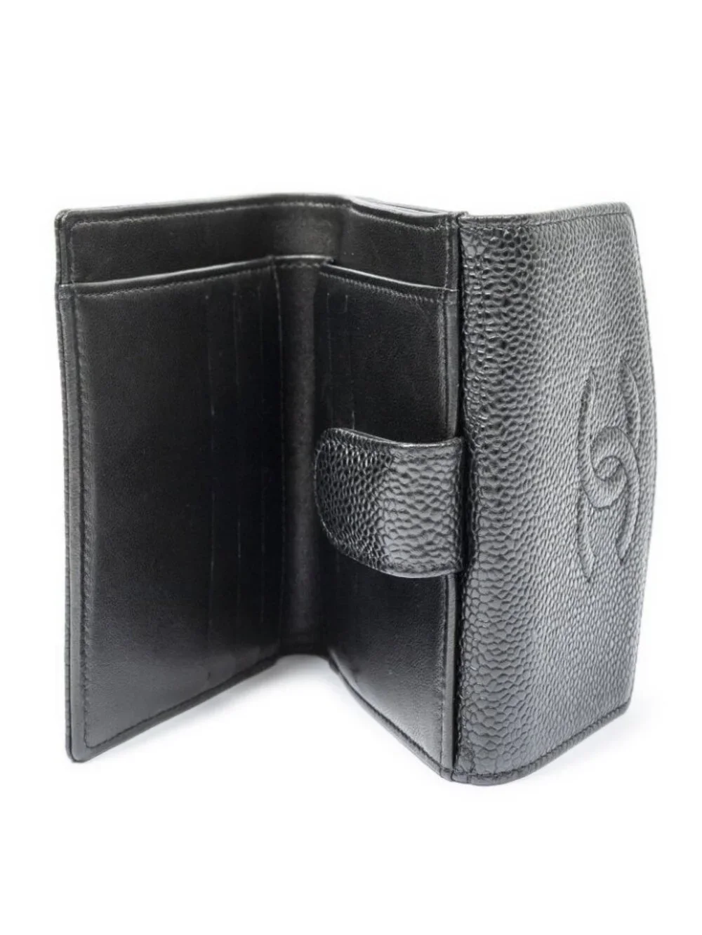 Chanel Timeless Bifold Wallet Black Caviar Leather